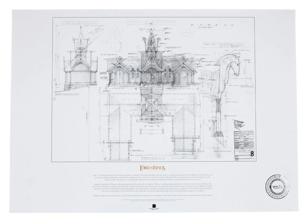 Herr der Ringe Bauplan Kunstdruck The Stable of Edoras 59 x 42 cm