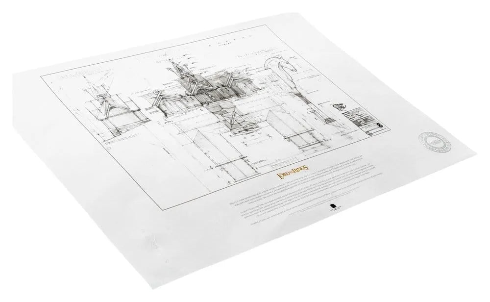 Herr der Ringe Bauplan Kunstdruck The Stable of Edoras 59 x 42 cm
