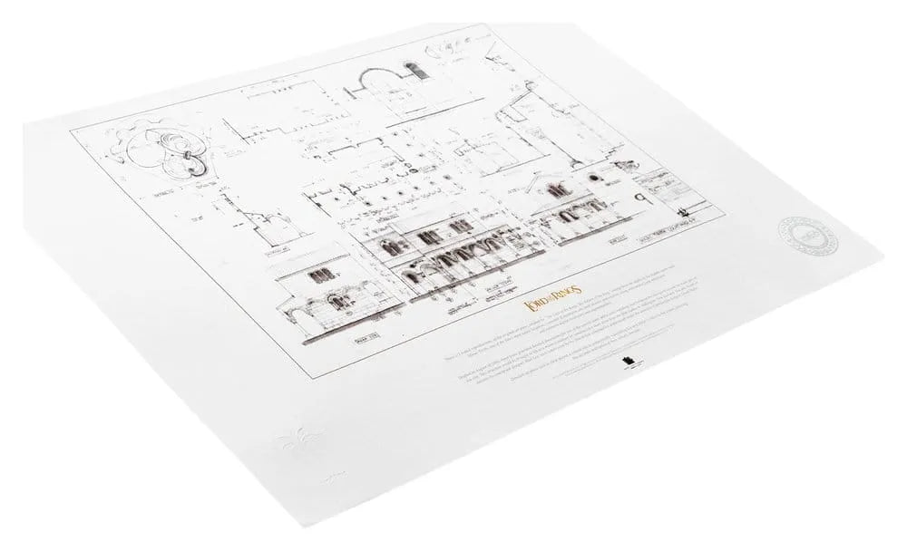 Herr der Ringe Bauplan Kunstdruck The Courtyard of Minas Tirith 59 x 42 cm