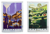 Herr der Ringe Geschirrtuch 2er Pack Rivendell & Hobbiton 70 cm