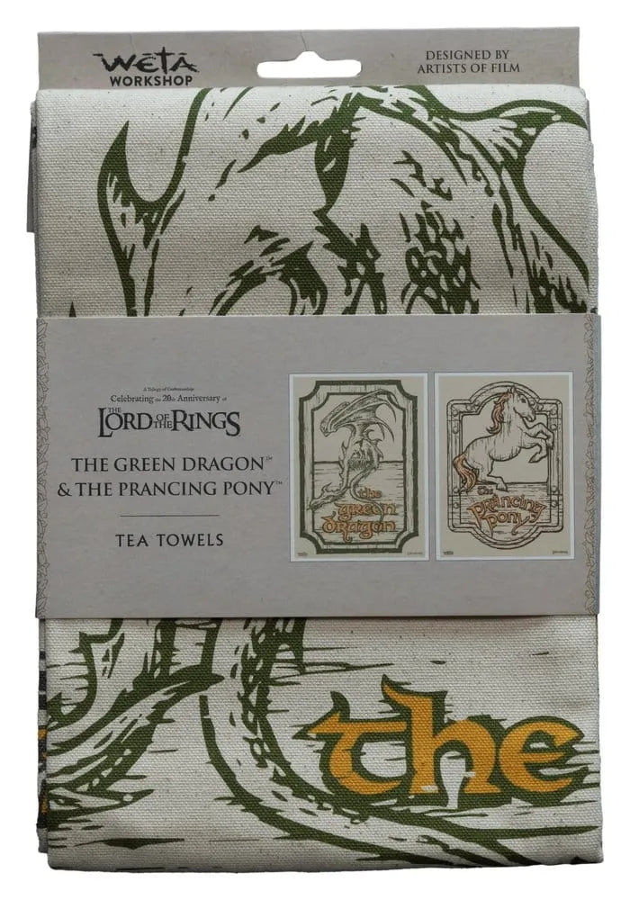 Herr der Ringe Geschirrtuch 2er Pack Green Dragon & Prancing Pony 69 cm