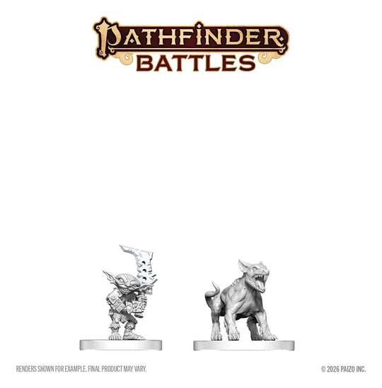 Pathfinder Battles Deep Cuts Miniatur unbemalt Goblin Commando & Goblin Dog 13 cm