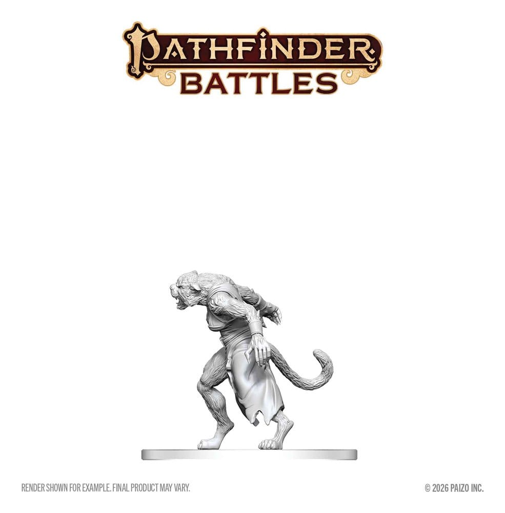Pathfinder Battles Deep Cuts Miniatur unbemalt Weretiger 13 cm