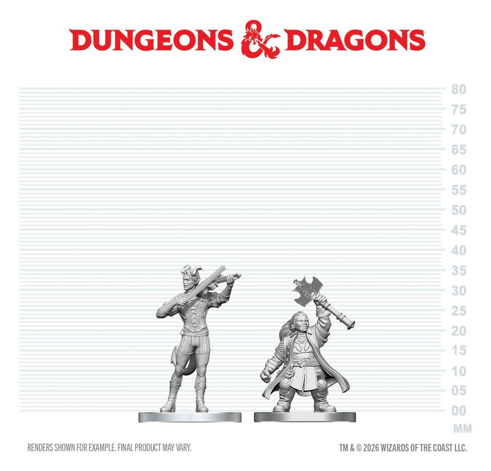 D&D Nolzur's Marvelous Miniatures Minifiguren Tiefling-Barde & Zwergen-Kleriker 13 cm