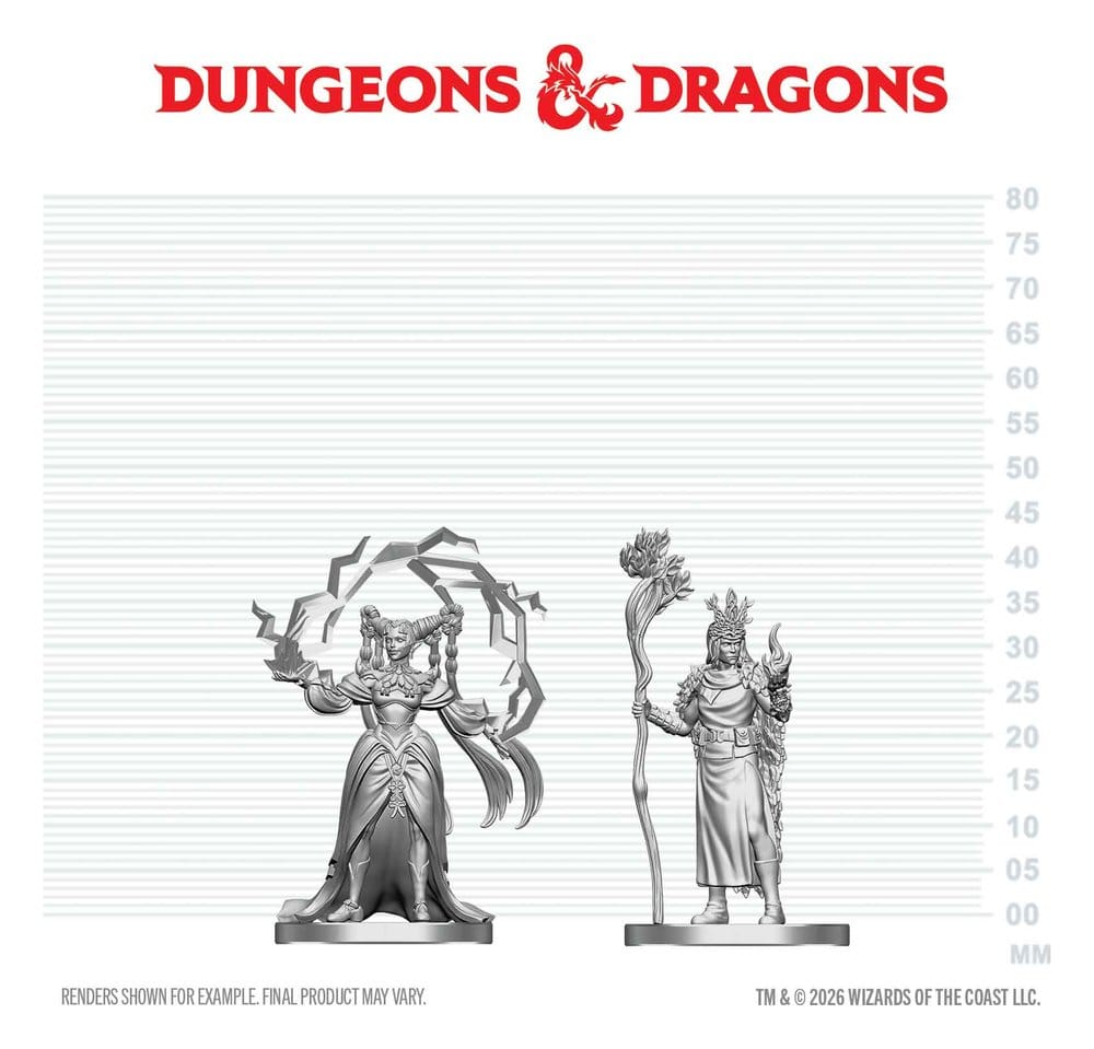 D&D Nolzur's Marvelous Miniatures Minifiguren Menschlicher Druide & Elfen-Zauberer 13 cm