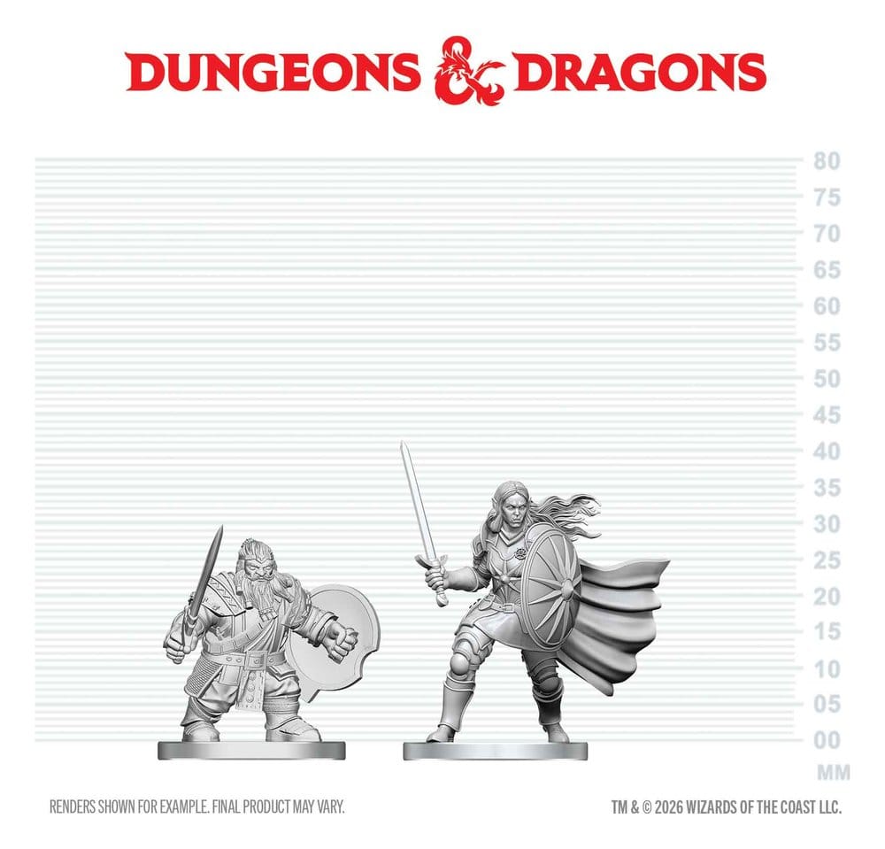 D&D Nolzur's Marvelous Miniatures Minifiguren Zwergen-Kämpfer & Ork-Paladin 13 cm