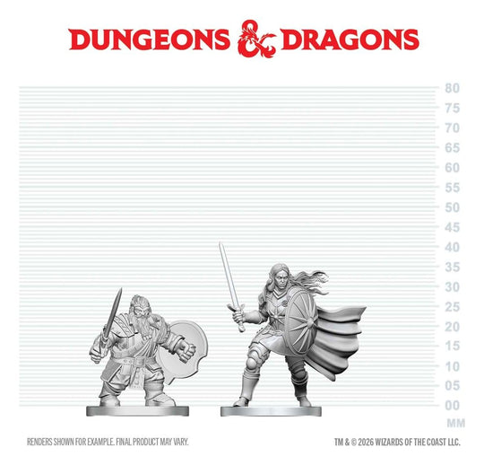 D&D Nolzur's Marvelous Miniatures Minifiguren Zwergen-Kämpfer & Ork-Paladin 13 cm