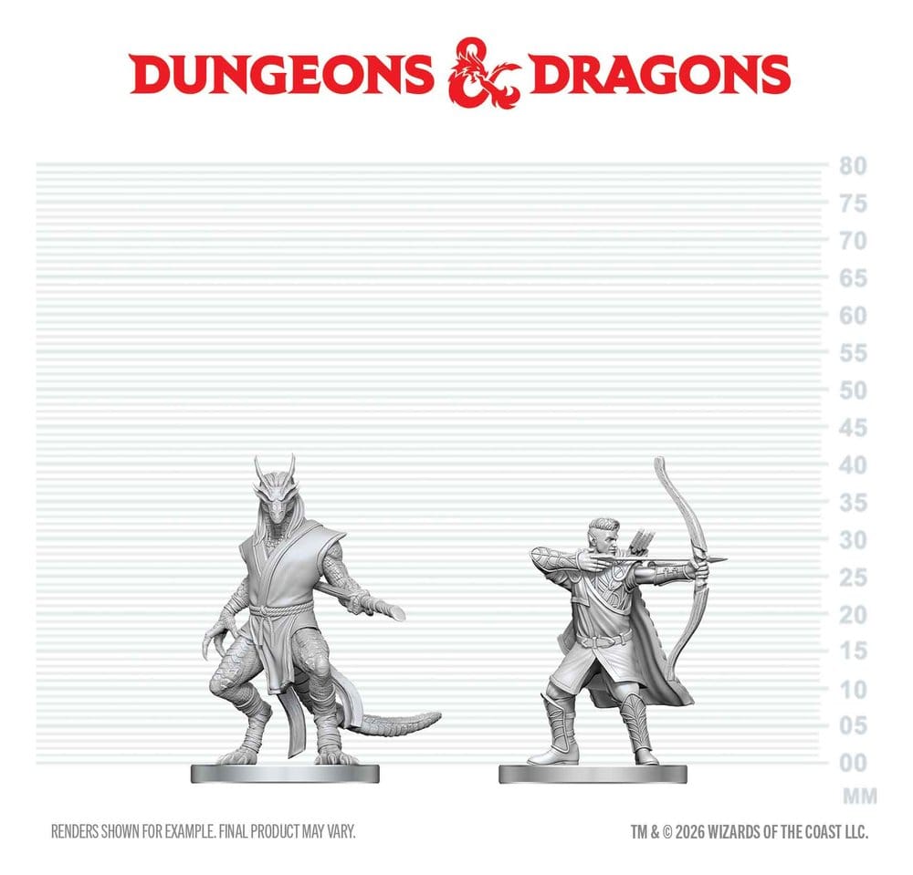 D&D Nolzur's Marvelous Miniatures Minifiguren Elfen-Waldläufer & Drachengeborener Mönch 13 cm
