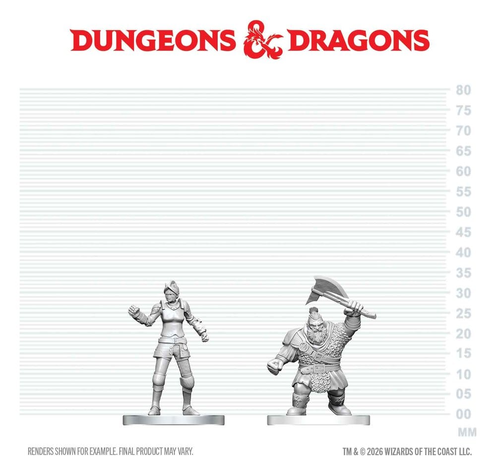 D&D Nolzur's Marvelous Miniatures Minifiguren Kultist von Bane & Zwergen-Zhentilar-Soldat 13 cm
