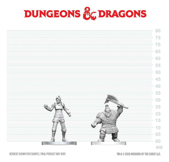 D&D Nolzur's Marvelous Miniatures Minifiguren Kultist von Bane & Zwergen-Zhentilar-Soldat 13 cm