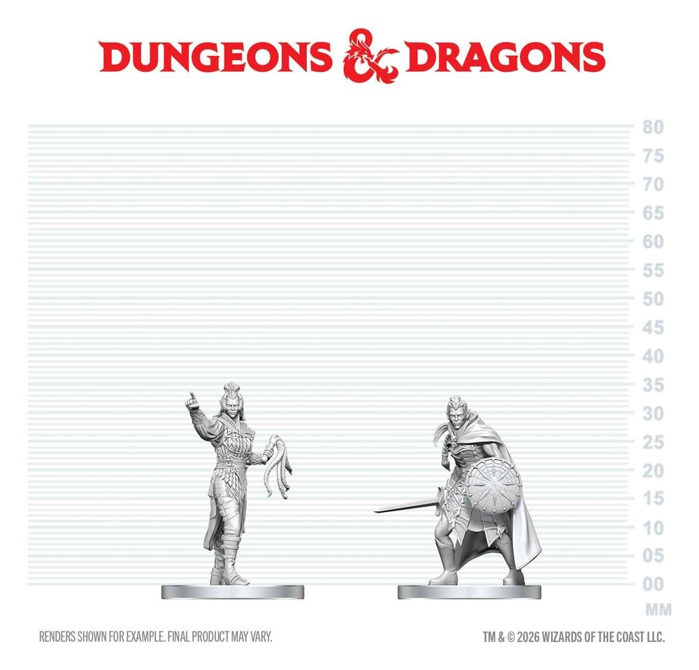 D&D Nolzur's Marvelous Miniatures Minifiguren Drow Elite Warrior & Drow Priestess of Lolth 13 cm