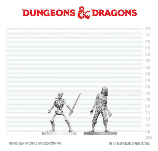 Dungeons & Dragons Nolzur's Marvelous Miniatures Miniatur unbemalt Zombie & Skeleton 14 cm