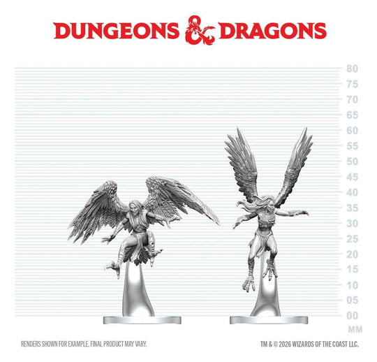 Dungeons & Dragons Nolzur's Marvelous Miniatures Miniatur unbemalt Harpyien 17 cm