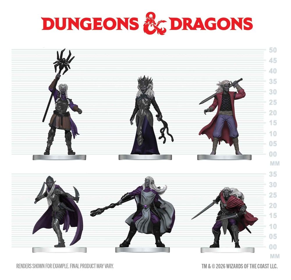 D&D Icons of the Realms Minifiguren Drow-Kriegerschar 20 cm