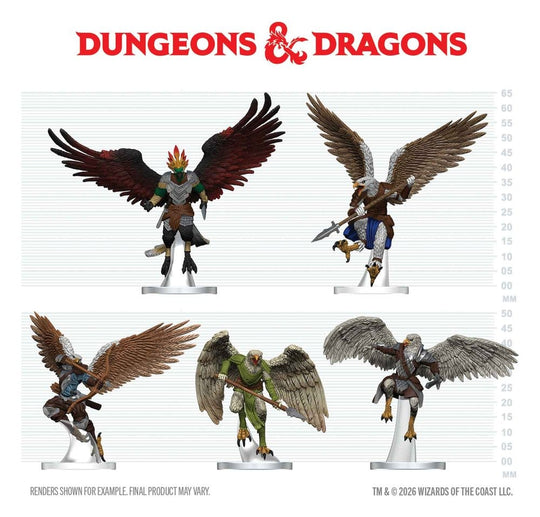 D&D Icons of the Realms Minifiguren Aarakocra-Schwarm 20 cm