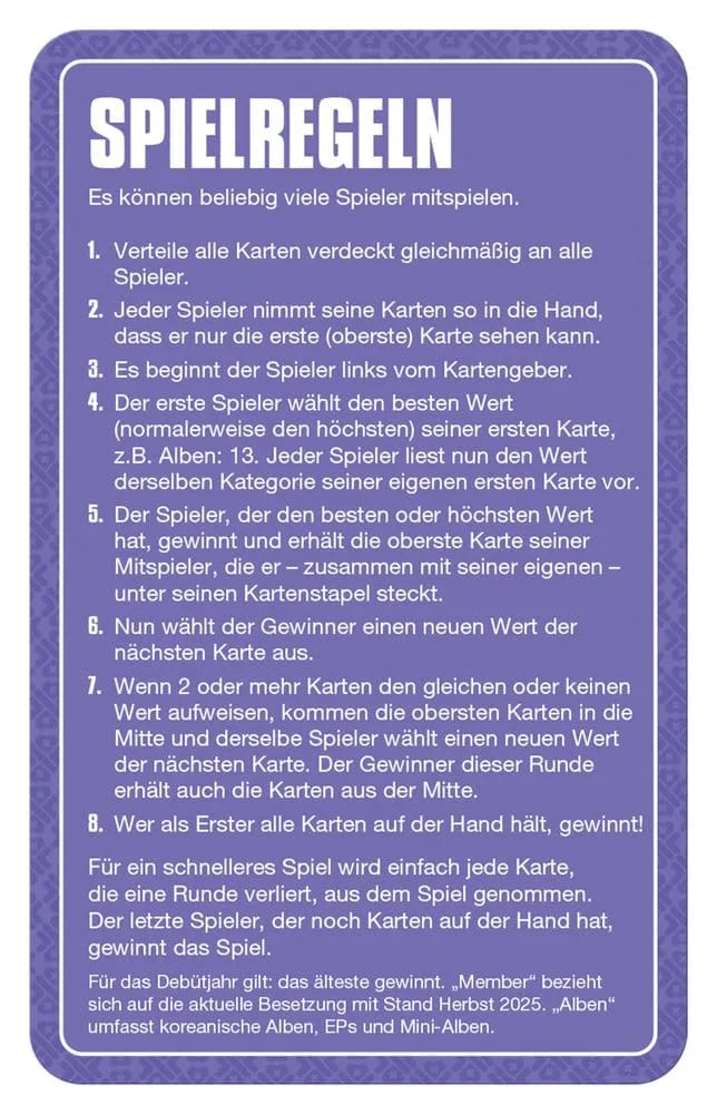 K-Pop Kartenspiel Top Trumps *Deutsche Version*