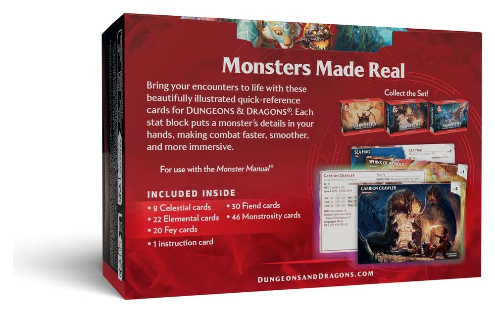 Dungeons & Dragons RPG Referenzkarten: Monster (Mystisch und Bedrohlich) *Englische Version*