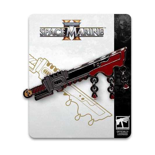Space Marine 2 Ansteck-Pin Chainsword  5 cm