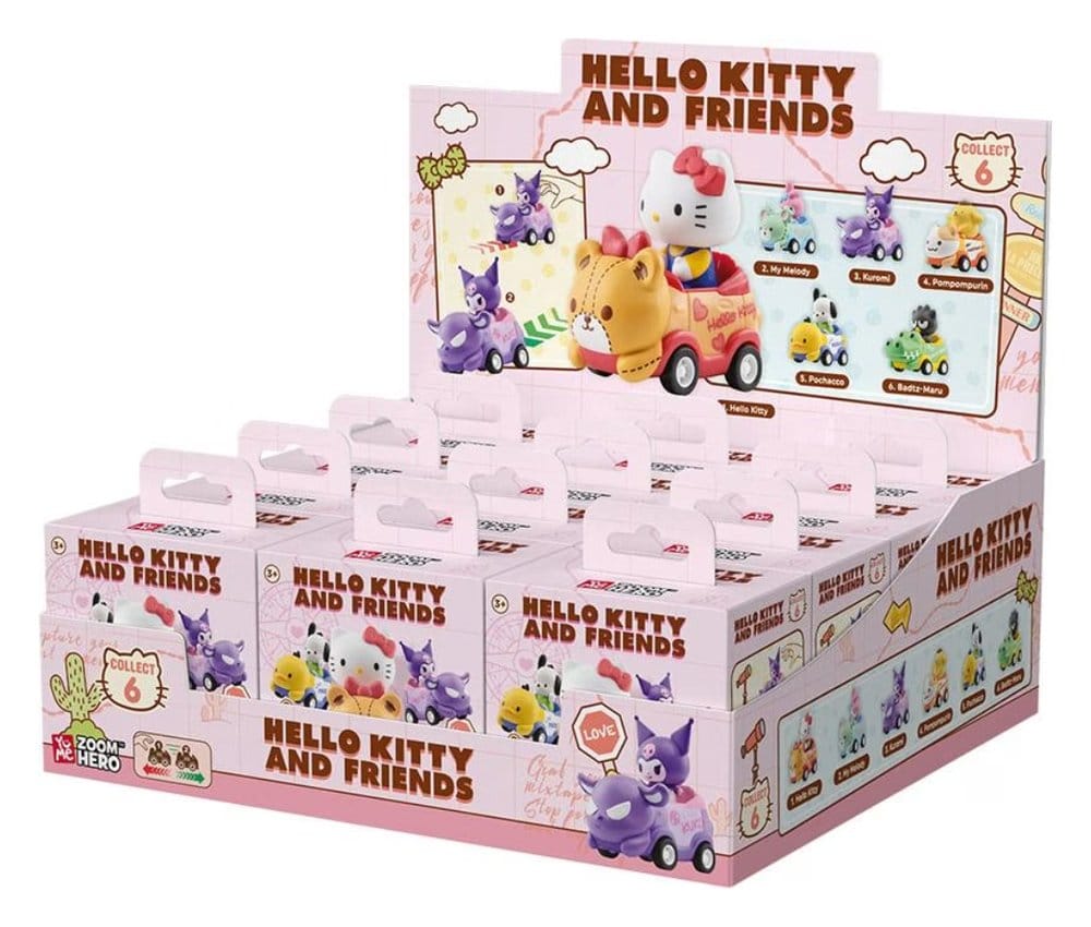 Sanrio Zoom Hero Rückzug-Fahrzeuge mit Figuren Hello Kitty and Friends Series 1 Blind Box Display (12)