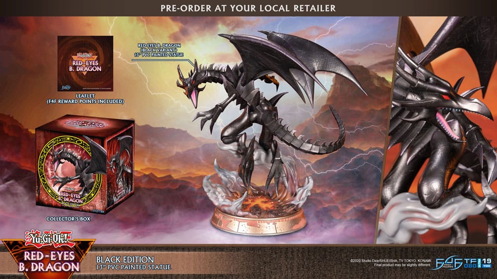Yu-Gi-Oh! PVC Statue Red-Eyes B. Dragon Black Colour 33 cm - Smalltinytoystore