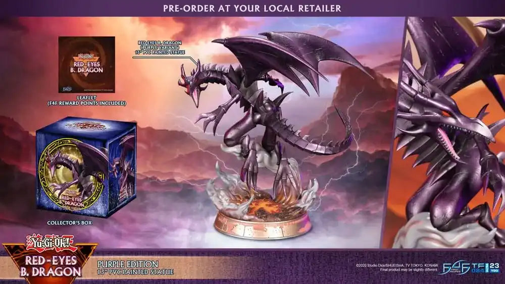 Yu-Gi-Oh! PVC Statue Red-Eyes B. Dragon Purple Colour 33 cm - Smalltinytoystore