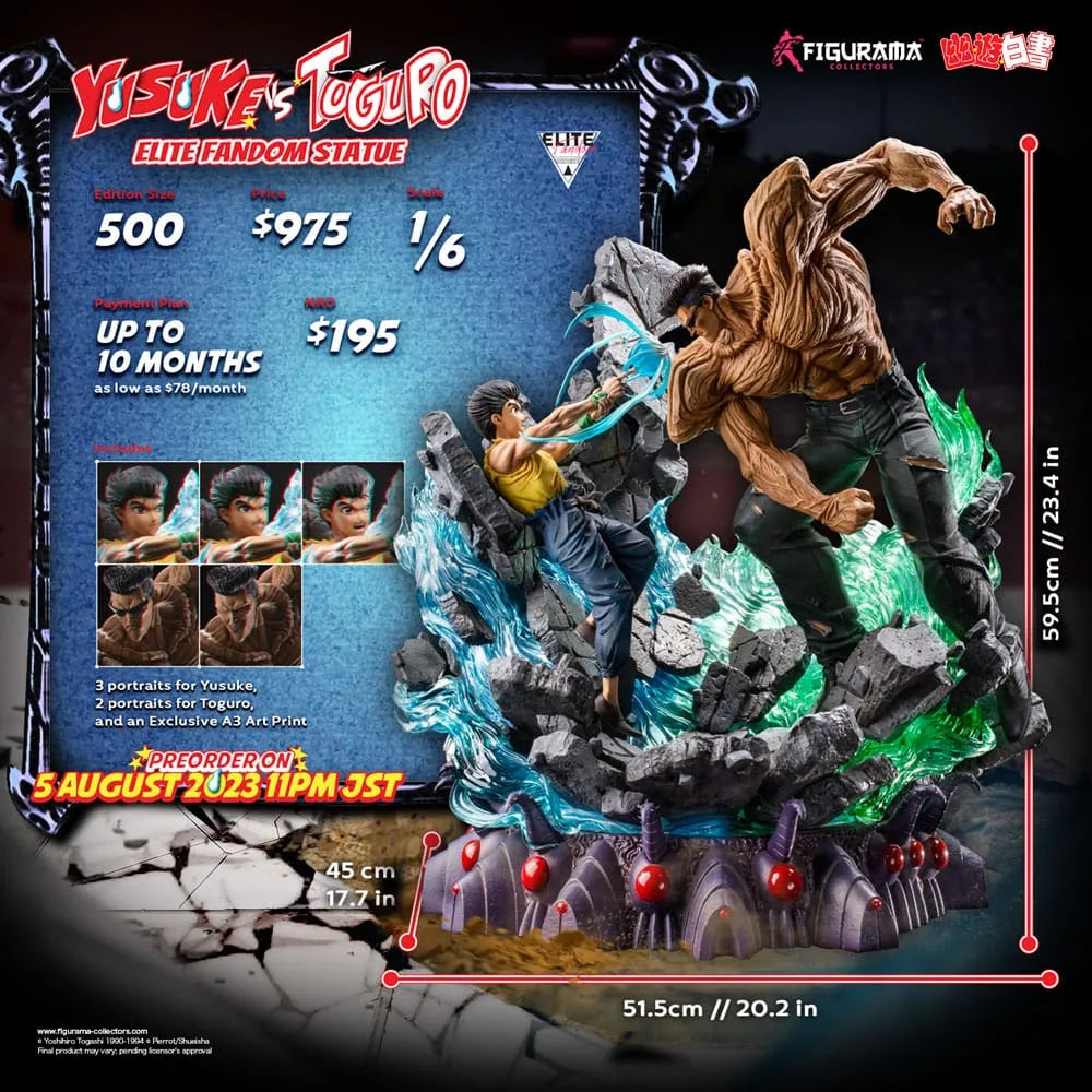 Yu Yu Hakusho Elite Exclusive Statue 1/6 Yusuke vs Toguro 59 cm - Smalltinytoystore