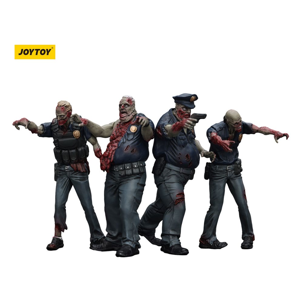 Zombie Dark Source Actionfiguren 4er-Pack Police (Male) 8 cm - Smalltinytoystore