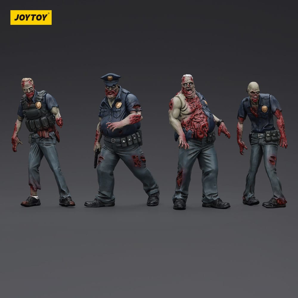 Zombie Dark Source Actionfiguren 4er-Pack Police (Male) 8 cm - Smalltinytoystore