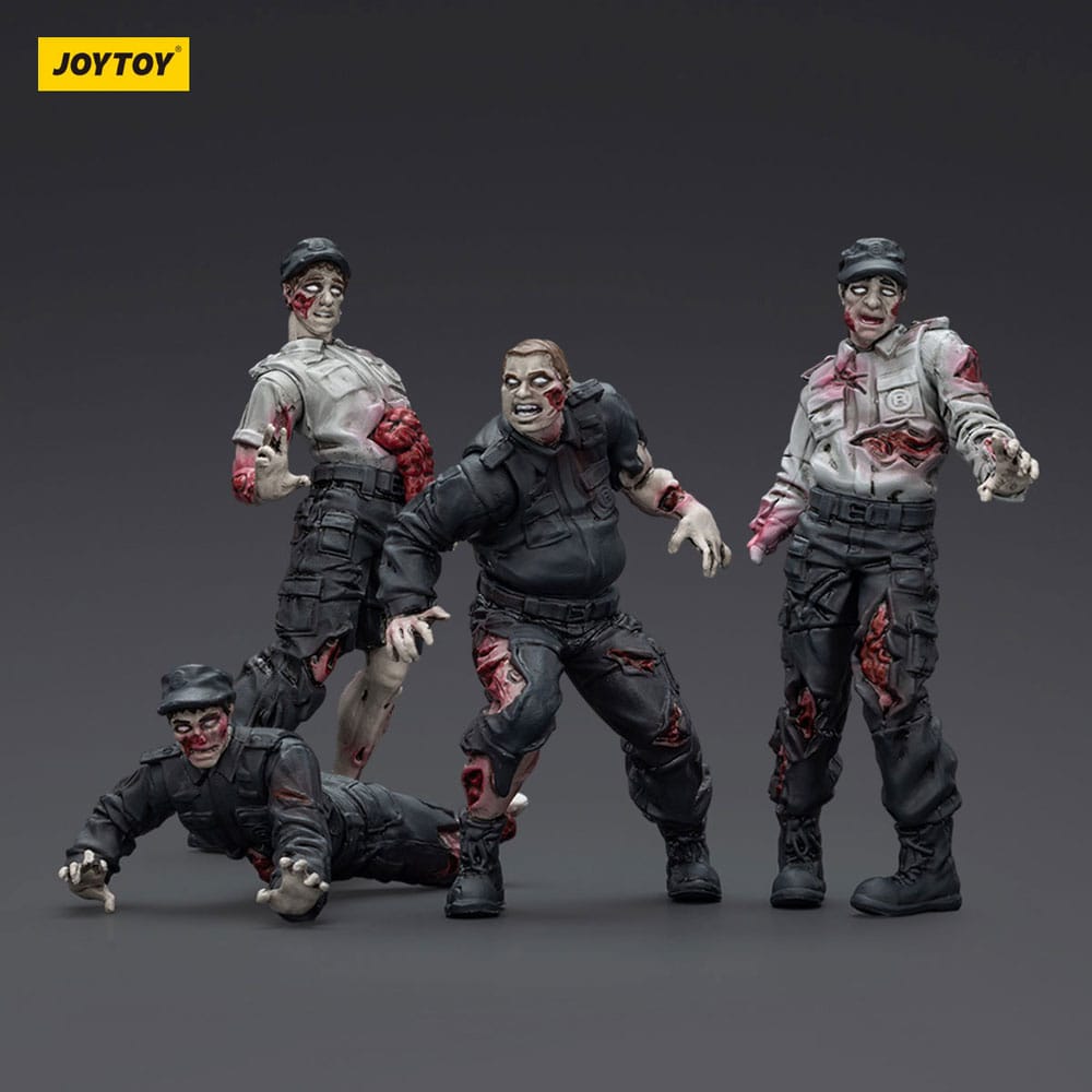 Zombie Dark Source Actionfiguren 4er-Pack Security Guards 8 cm - Smalltinytoystore