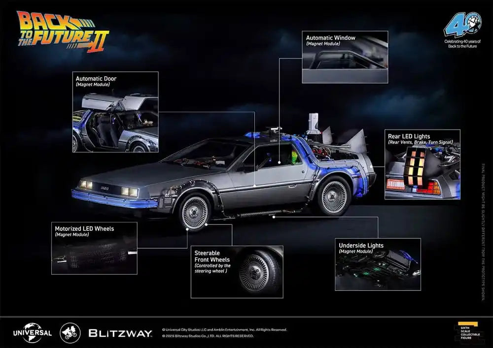 Zurück in die Zukunft II Premium UMS 1/6 Zeitmaschine Time Machine 74 cm Blitzway - Smalltinytoystore