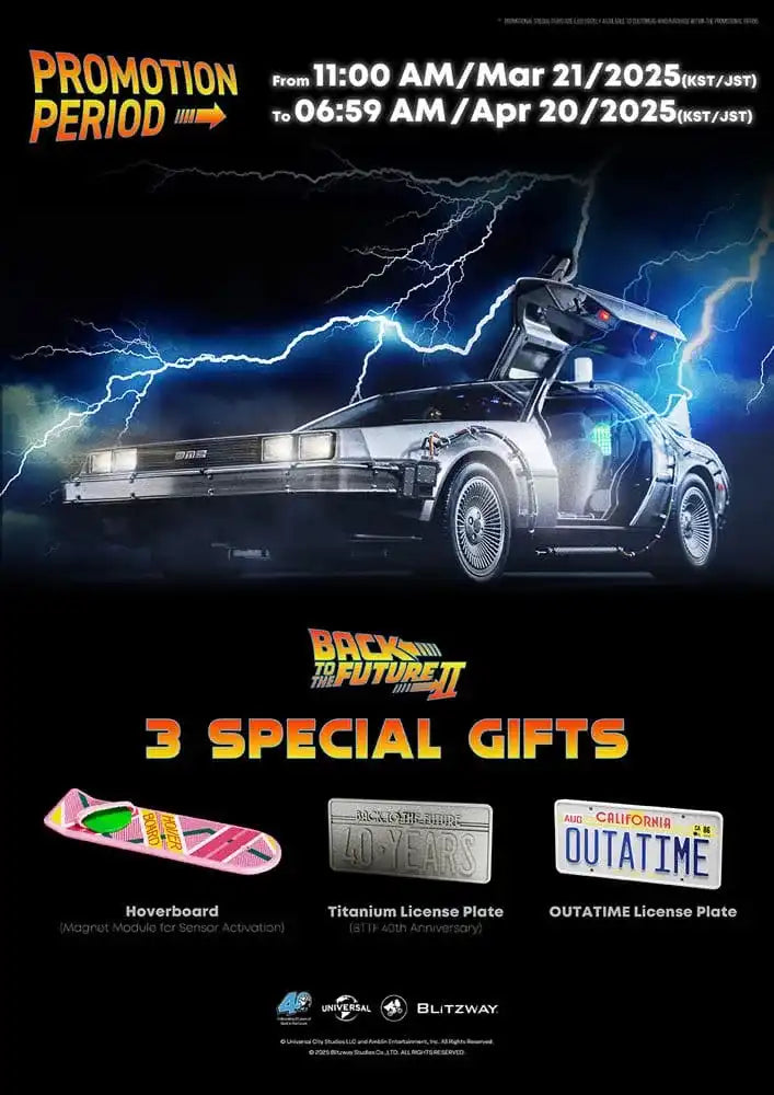 Zurück in die Zukunft II Premium UMS 1/6 Zeitmaschine Time Machine 74 cm Blitzway - Smalltinytoystore