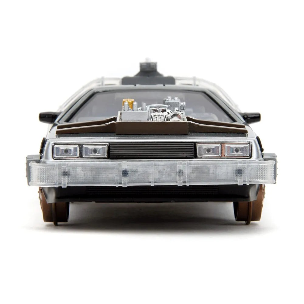 Zurück in die Zukunft III Hollywood Rides Diecast Modell 1/24 DeLorean Time Machine Railroad Wheels - Smalltinytoystore
