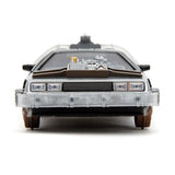 Zurück in die Zukunft III Hollywood Rides Diecast Modell 1/24 DeLorean Time Machine Railroad Wheels - Smalltinytoystore
