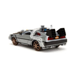 Zurück in die Zukunft III Hollywood Rides Diecast Modell 1/24 DeLorean Time Machine Railroad Wheels - Smalltinytoystore