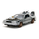 Zurück in die Zukunft III Hollywood Rides Diecast Modell 1/24 DeLorean Time Machine Railroad Wheels - Smalltinytoystore