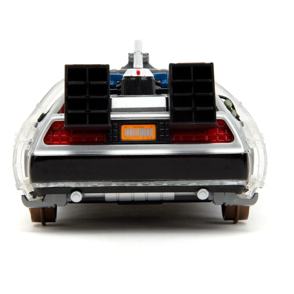 Zurück in die Zukunft III Hollywood Rides Diecast Modell 1/24 DeLorean Time Machine Railroad Wheels - Smalltinytoystore