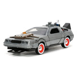 Zurück in die Zukunft III Hollywood Rides Diecast Modell 1/32 DeLorean Time Machine Free Rolling - Smalltinytoystore