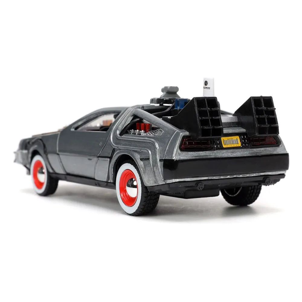 Zurück in die Zukunft III Hollywood Rides Diecast Modell 1/32 DeLorean Time Machine Free Rolling - Smalltinytoystore