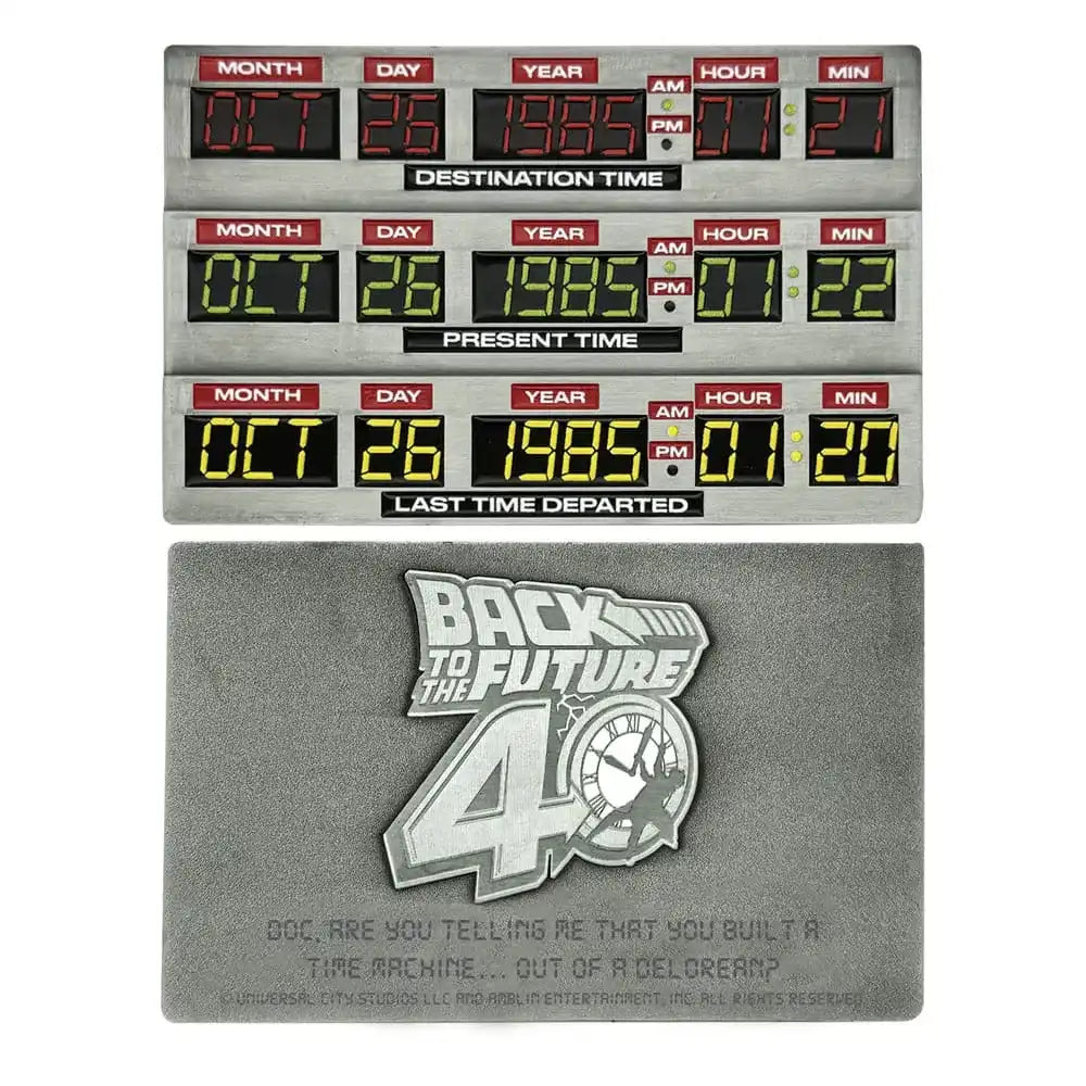 Zurück in die Zukunft Metallbarren 40th Anniversary Time Circuits Limited Edition - Smalltinytoystore