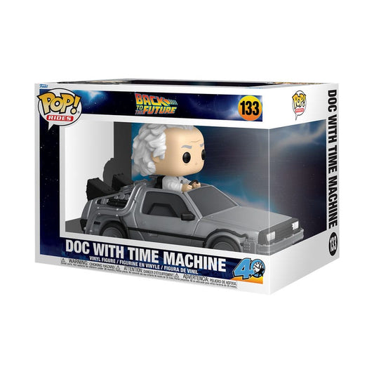Zurück in die Zukunft POP! Rides Deluxe Vinyl Figur Doc w/Time Machine 9 cm - Smalltinytoystore