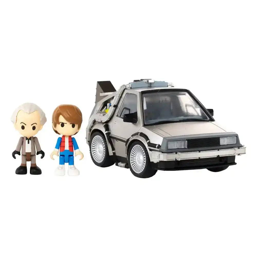 Zurück in die Zukunft Q-Village Fahrzeug mit Minifiguren Time Machine 9 cm - Smalltinytoystore