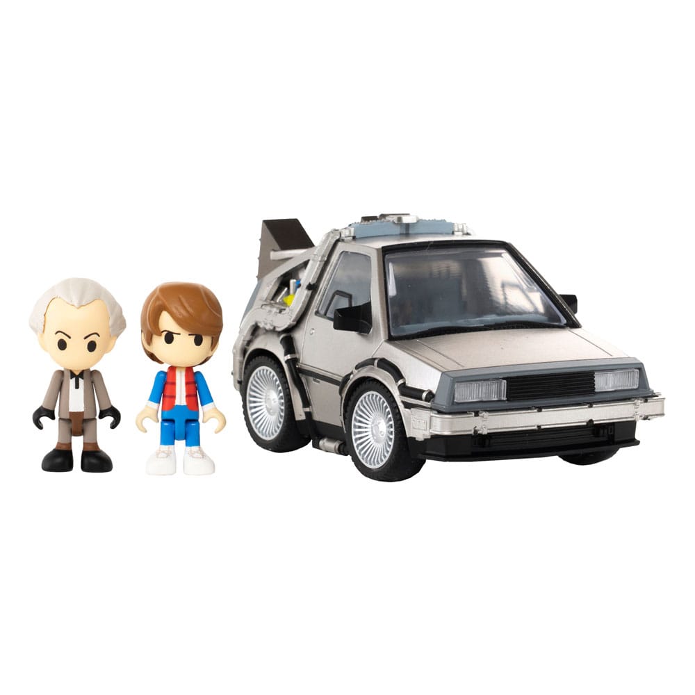 Zurück in die Zukunft Q-Village Fahrzeug mit Minifiguren Time Machine 9 cm - Smalltinytoystore