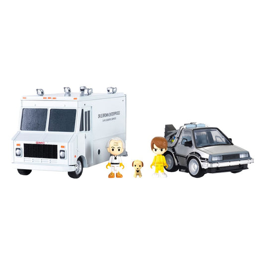 Zurück in die Zukunft Q-Village Fahrzeuge mit Minifiguren Time Machine Deluxe Set 9 cm - Smalltinytoystore