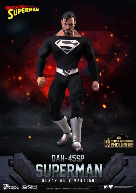 DC Comics Dynamic 8ction Heroes Actionfigur 1/9 Superman Black Suit 20 cm - Smalltinytoystore