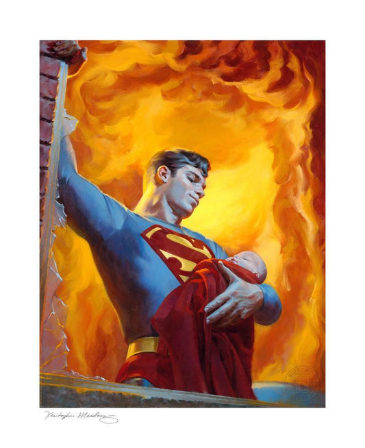 DC Comics Kunstdruck Saving Grace: A Hero's Rescue 46 x 56 cm - ungerahmt - Smalltinytoystore