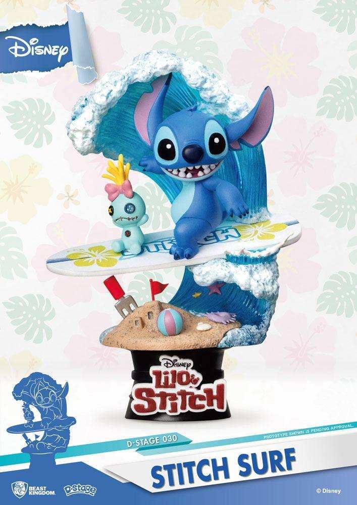 Disney Summer Series D-Stage PVC Diorama Surfer Stitch 15 cm - Smalltinytoystore