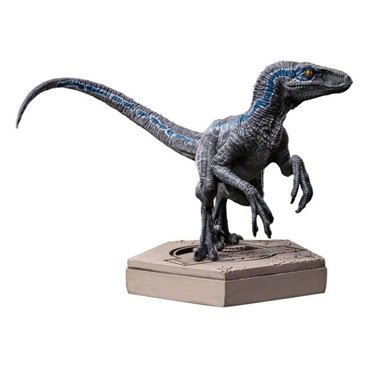Jurassic World Icons Statue Velociraptor B Blue 7 cm - Smalltinytoystore