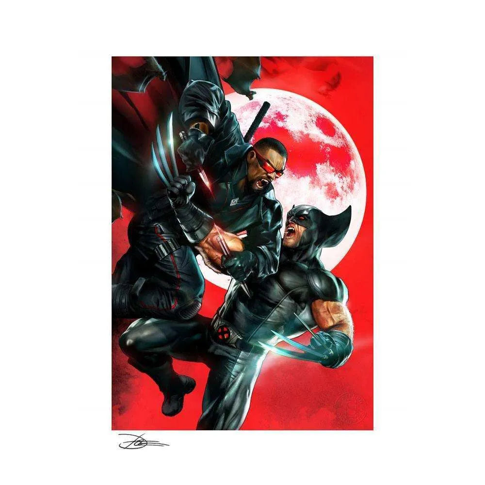 Marvel Kunstdruck Wolverine vs Blade 46 x 61 cm - ungerahmt - Smalltinytoystore
