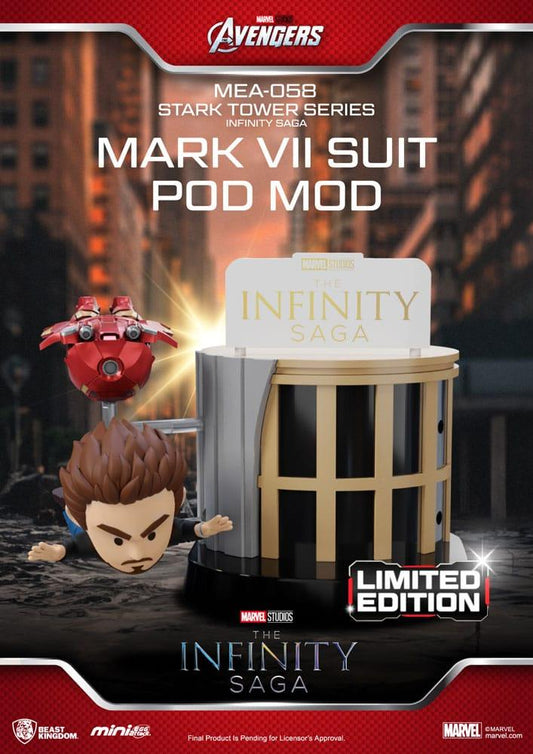Marvel Mini Egg Attack Figuren The Infinity Saga Stark Tower series Tony Stark & Mark VII suit pod mod 12 cm - Smalltinytoystore