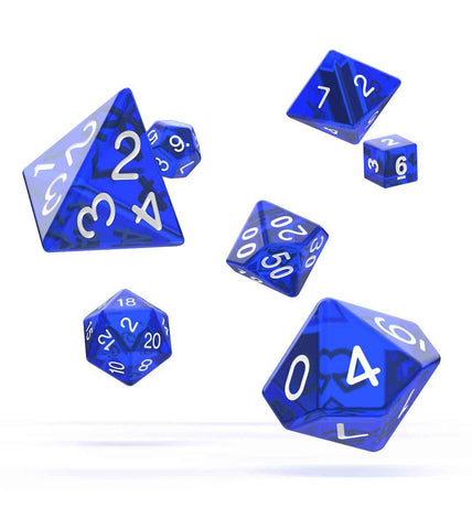 Oakie Doakie Dice Würfel RPG-Set Translucent - Blau (7) - Smalltinytoystore